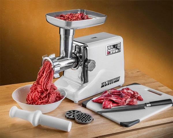 STX International Magnum 1800W Tritacarne Elettrico | Macina Ossa Morbide | Vassoio Per Carne Ad Alta Capacità | 6 Piastre Di Macinazione | 3 Lame In